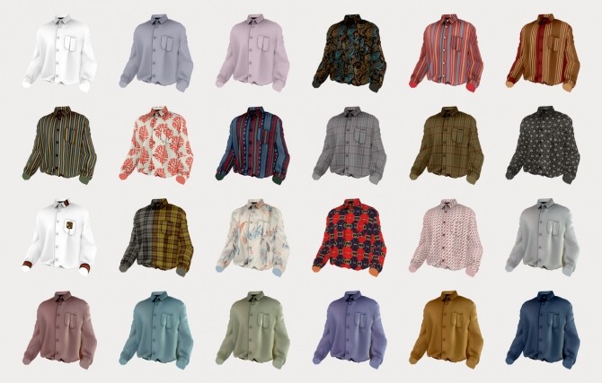 Sims 4 M unbalance pocket shirts at Bedisfull – iridescent