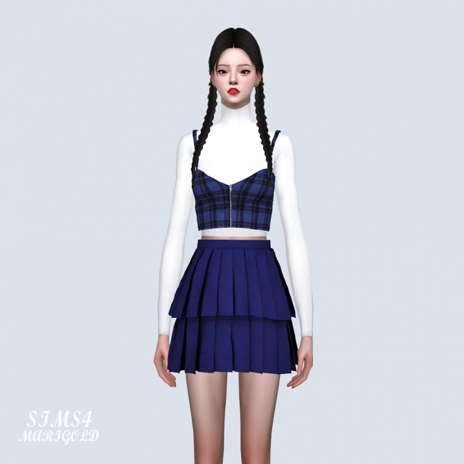 2 Pleats Mini Skirt 2 at Marigold » Sims 4 Updates
