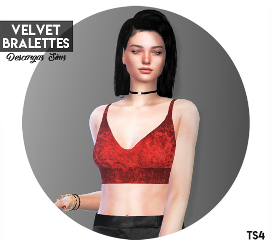 Sims 4 Velvet Bralettes at Descargas Sims