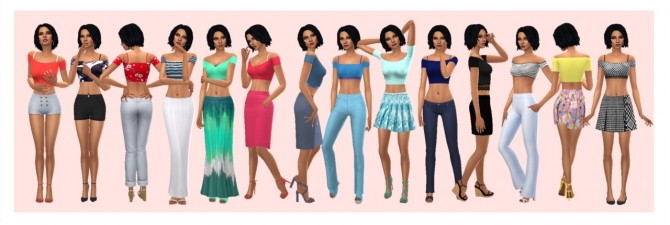 Sims 4 BASE GAME OFF SHOULDER CROP TOP at Sims4Sue