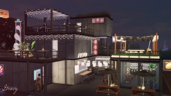 Sims 4 Another Shipping Container Food Market at GravySims