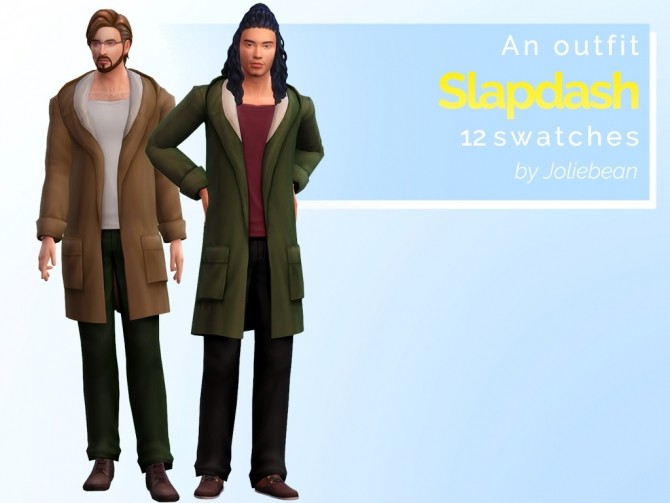 Sims 4 Slapdash outfit in 12 swatches at Joliebean