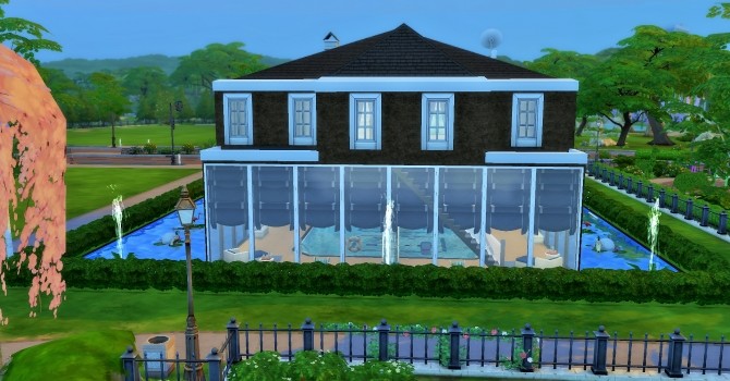 Sims 4 House with Inside Pool by heikeg at Mod The Sims