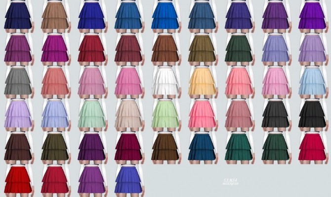 Sims 4 2 Pleats Mini Skirt 2 at Marigold