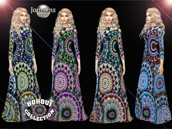 Sims 4 BOHOUI Collection evening dress 2 by jomsims at TSR