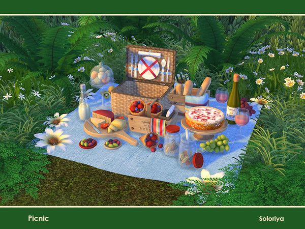 Sims 4 Picnic set by soloriya at TSR