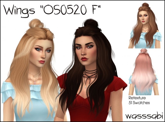 Sims 4 wingssims OS0520 F hair retexture at Wasssabi Sims