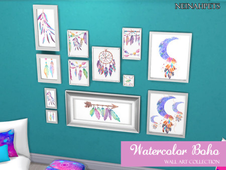 Watercolor Boho Wall Art Collection by neinahpets at TSR