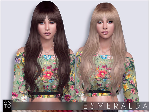 Sims 4 Esmeralda Hair by Anto at TSR