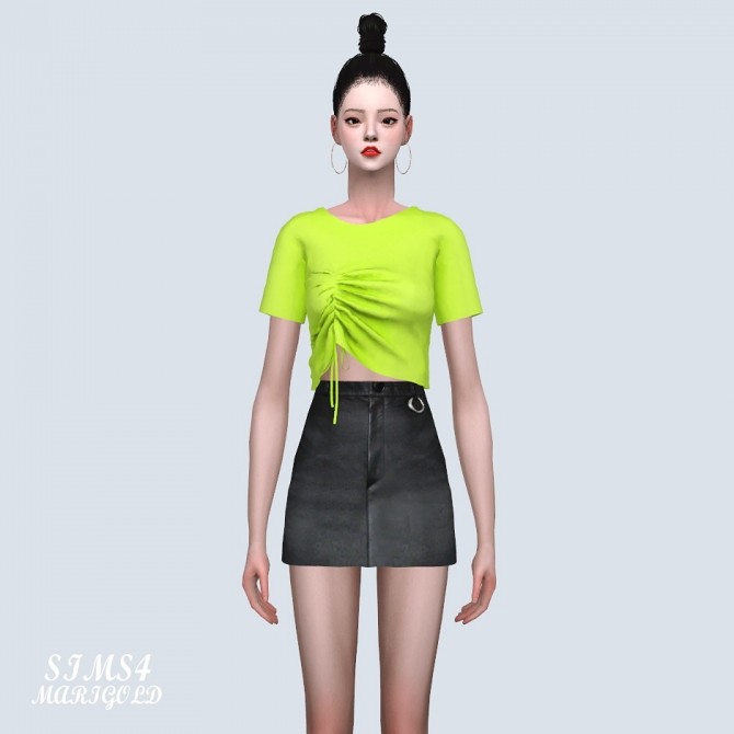 Sims 4 11 Shirring Crop Top at Marigold