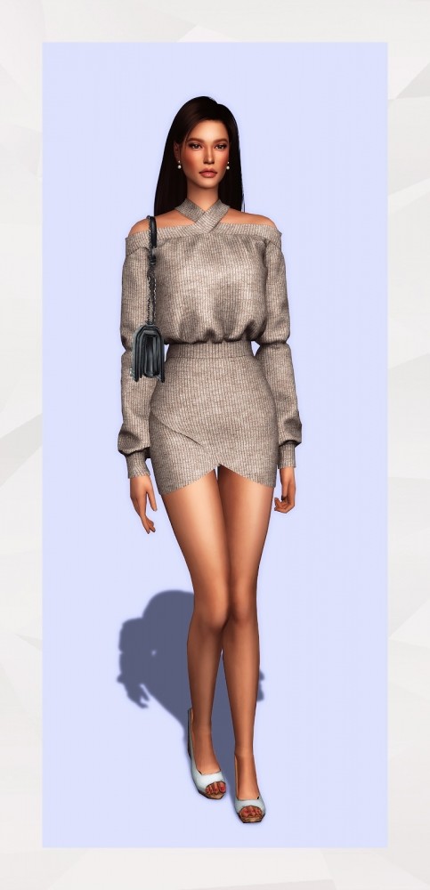 Sims 4 X Neckline Dress at Gorilla