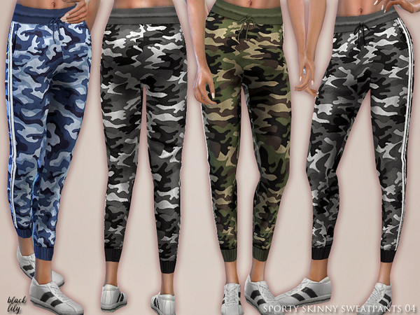Sims 4 Sporty Skinny Sweatpants 04 by Black Lily at TSR