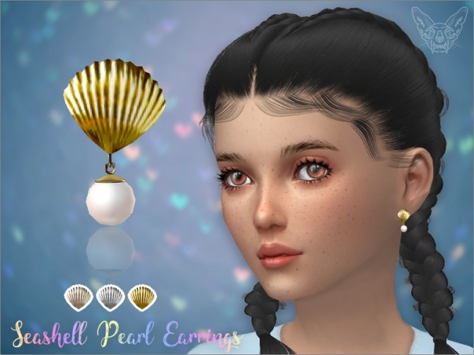Sims 4 Seashell Pearl Earrings For Kids at Giulietta