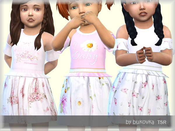 Sims 4 Daisy Dress by bukovka at TSR