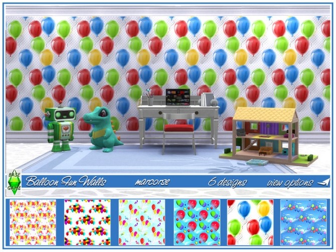 Sims 4 Balloon Fun Walls by marcorse at TSR
