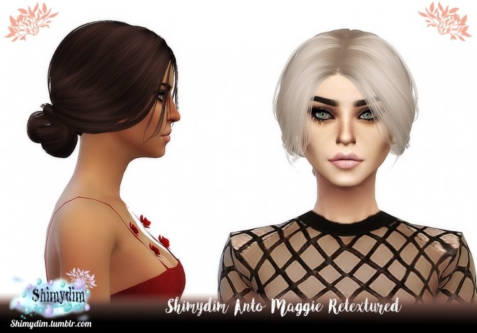 Sims 4 Anto Maggie Hair Retexture Naturals + Unnaturals at Shimydim Sims