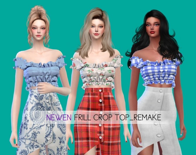 Sims 4 Frill Crop Top Remake at NEWEN