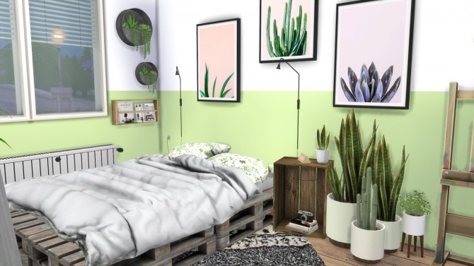 Sims 4 GREEN BEDROOM at MODELSIMS4