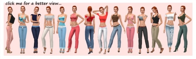 Sims 4 BASE GAME CROPPED ROLLED JEANS at Sims4Sue
