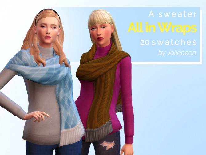 Sims 4 All in Wraps sweater in 20 swatches at Joliebean