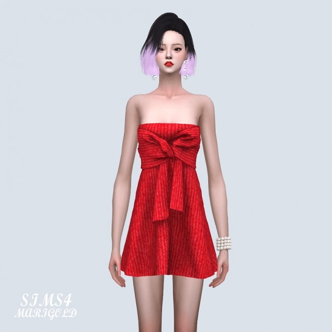 Sims 4 Twist Mini Dress (P) at Marigold