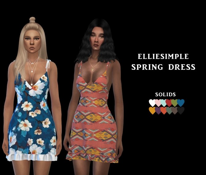 Sims 4 EllieSimples Spring Dress recolors at Leo Sims