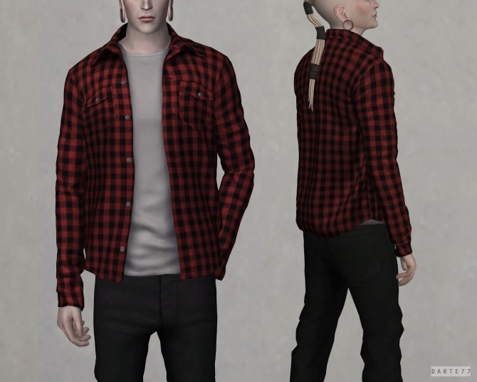 Sims 4 Unbuttoned Shirt (P) at Darte77