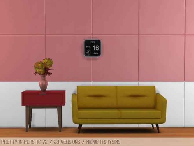 Sims 4 Pretty In Plastic V2 wall at Midnightskysims