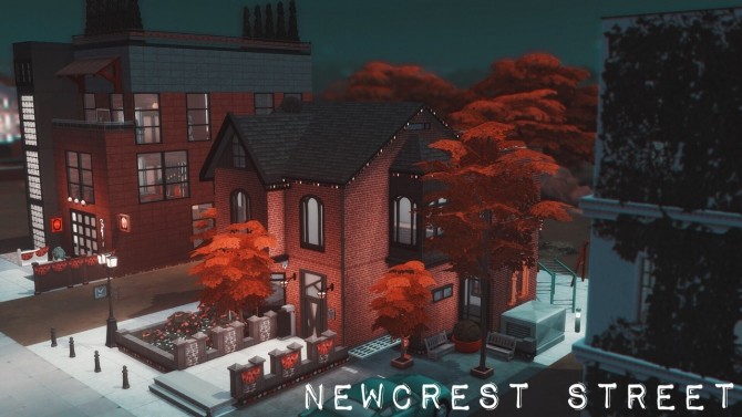 Sims 4 Newcrest street Townhouses + Gym at Wiz Creations