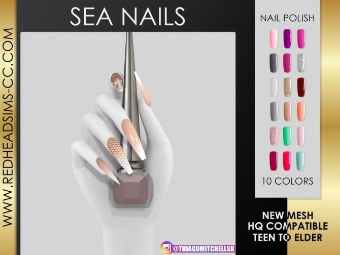 Sims 4 Sea nails at REDHEADSIMS