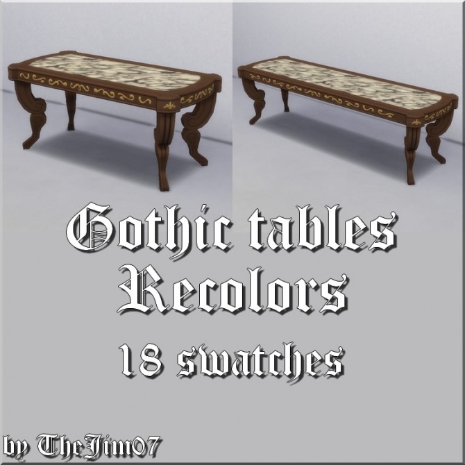 Sims 4 Gothic Dining Tables Recolors by TheJim07 at Mod The Sims