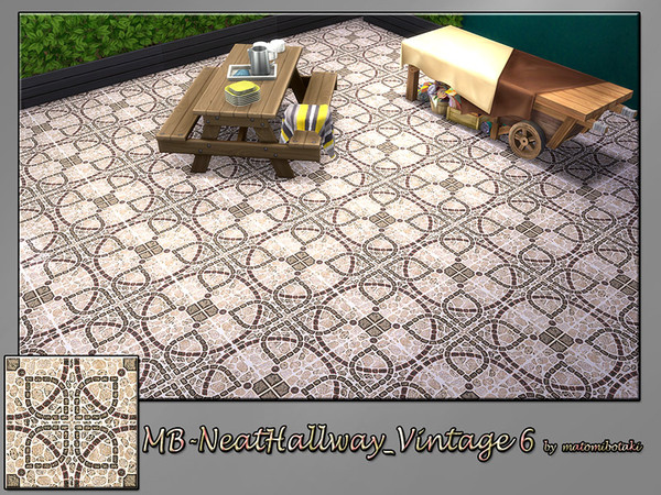 Sims 4 MB Neat Hallway Vintage 6 stone tile floor by matomibotaki at TSR