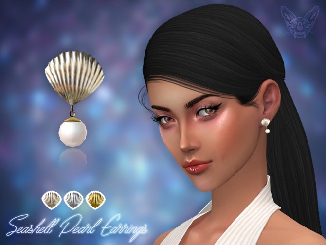 Sims 4 Seashell Pearl Earrings at Giulietta