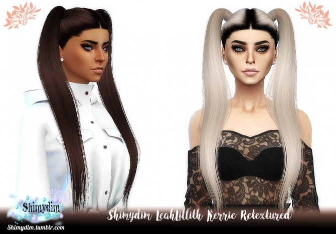 Sims 4 LeahLillith Kerrie Hair Retexture + DarkRoots Naturals + Unnaturals at Shimydim Sims