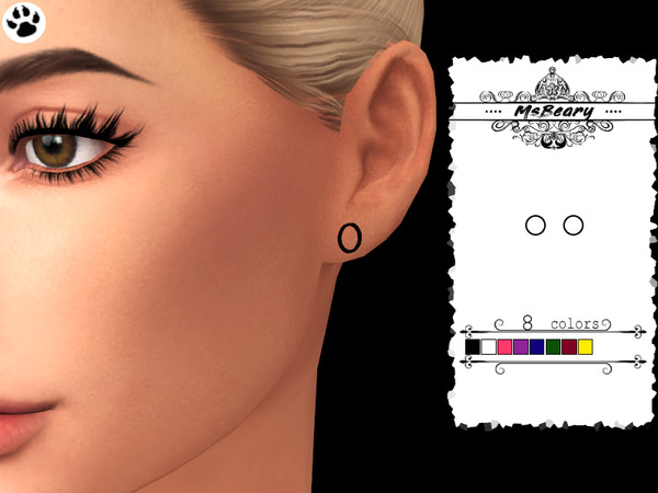 Sims 4 Small Plug Earrings by MsBeary at TSR