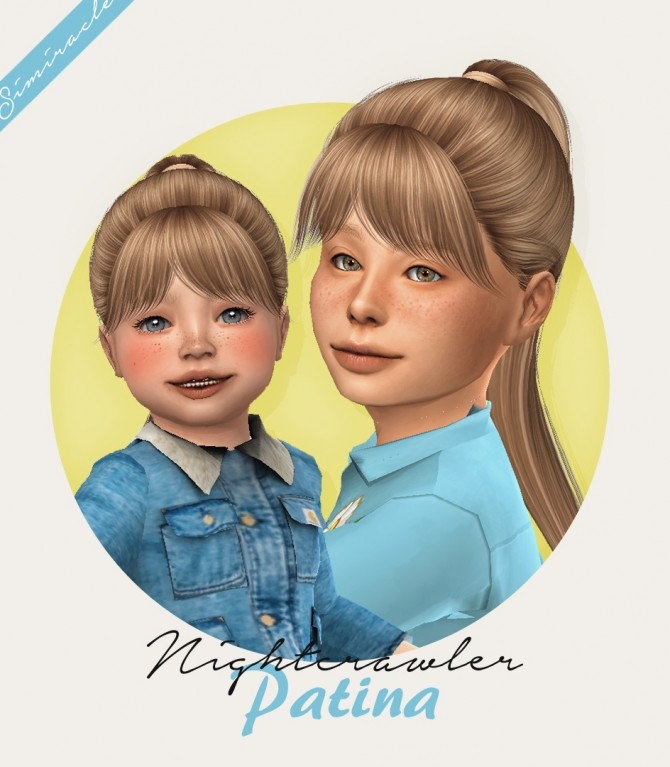 Sims 4 Nightcrawlers Patina hair for kids & toddlers at Simiracle