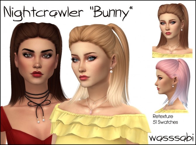 Sims 4 Nightcrawlers Bunny hair retexture at Wasssabi Sims