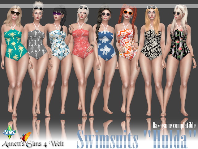 Sims 4 Hulda swimsuits at Annett’s Sims 4 Welt