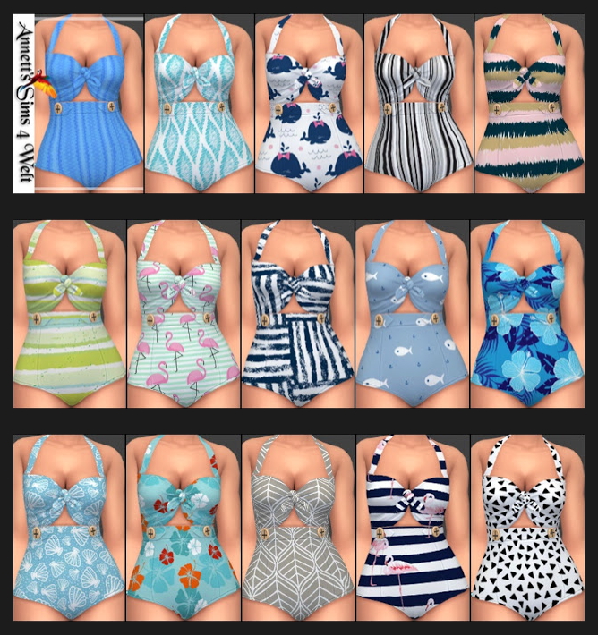 Sims 4 Seasons Swimsuits Recolors at Annett’s Sims 4 Welt