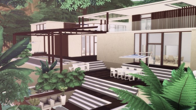 Sims 4 Modern Jungle Mansion at GravySims