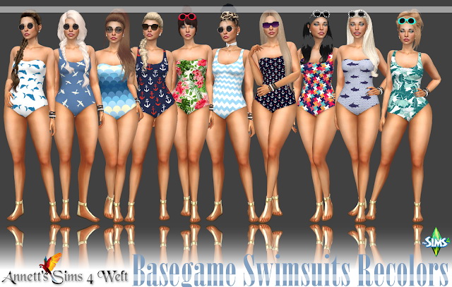 Sims 4 Basegame Swimsuit Recolors at Annett’s Sims 4 Welt