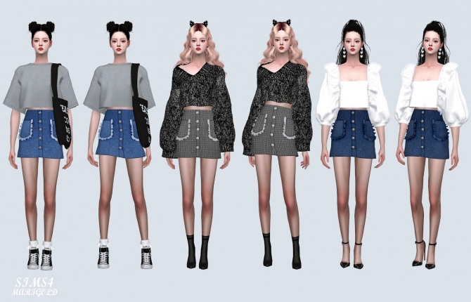 Frill Pocket Mini Skirt (P) at Marigold » Sims 4 Updates