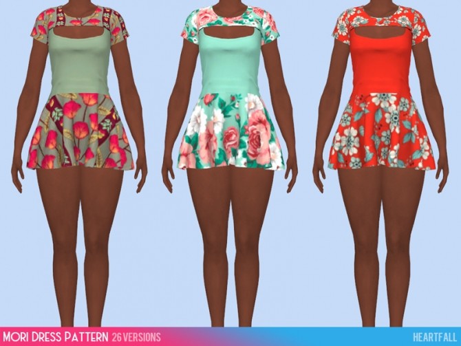 Sims 4 Mori dress pattern at Heartfall
