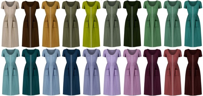 Sims 4 Midi dress with pockets at LazyEyelids