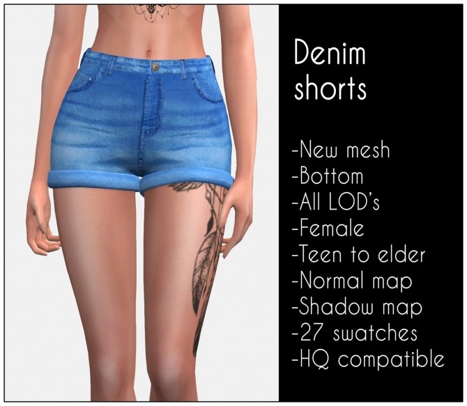 Sims 4 Denim shorts at LazyEyelids
