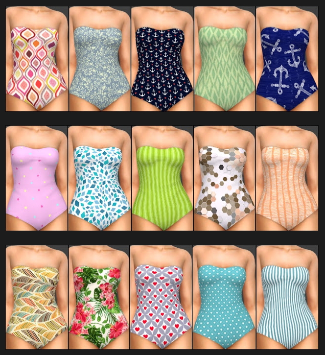 Basegame Swimsuit Recolors at Annett’s Sims 4 Welt » Sims 4 Updates