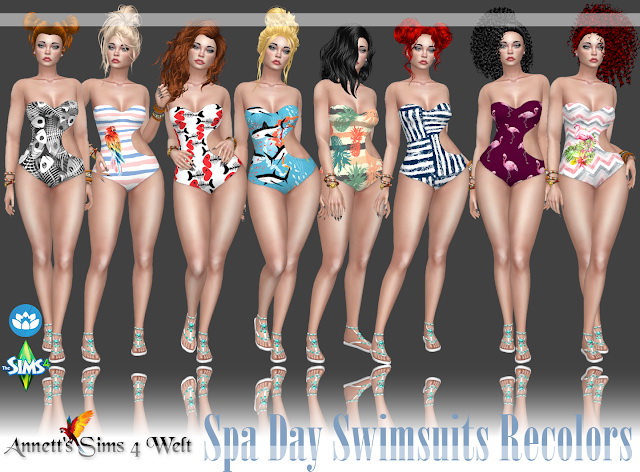 Sims 4 Spa Day Swimsuit Recolors at Annett’s Sims 4 Welt