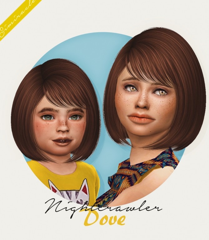 Sims 4 Nightcrawlers Dove hair for kids & toddlers at Simiracle
