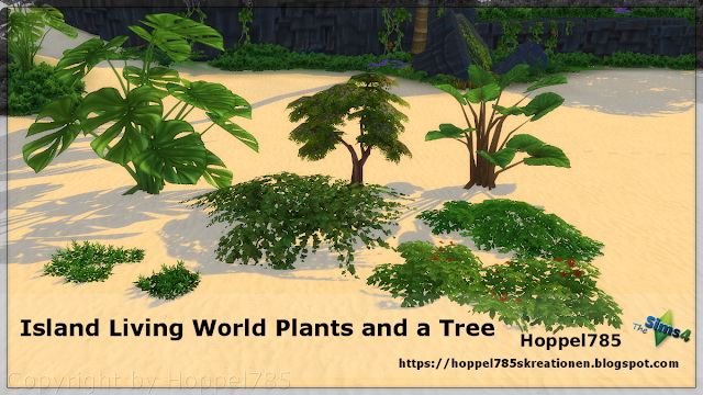 Sims 4 Island Living World Plants and a Tree at Hoppel785