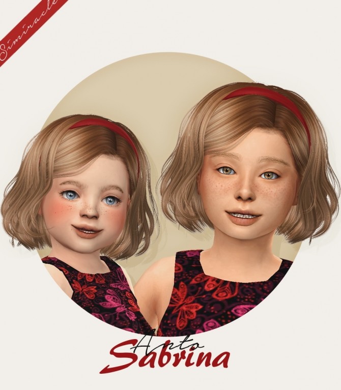 Sims 4 Antos Sabrina hair + acc for kids & toddlers at Simiracle